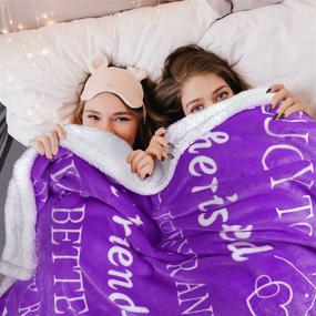 img 1 attached to 🎁 Unique Female Friendship Gifts: Purple Sherpa Throw Blanket, 50"x60" - Ideal Best Friend Birthday Present for Women