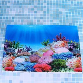 img 1 attached to 🐠 Enhance Your Aquarium with POPETPOP 2-Sided Fish Tank Background - Premium Wallpaper Sticker for 10 Gallon Tanks (30x42cm)