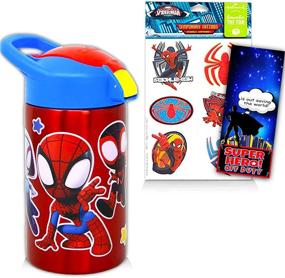 img 3 attached to 🕷️ Spidey and Friends Stainless Steel Water Bottle Bundle: Marvel Spiderman Design for Home, School, and Sports