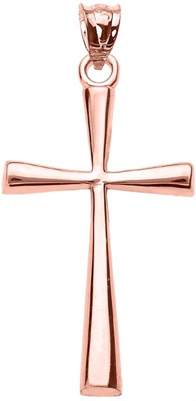 solid rose simple cross pendant 로고