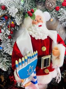 img 2 attached to 🎅 Santa's Workshop 12" Hanukkah Santa, Red - A Festive Twist for Your Jewish Holiday Season!