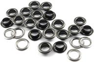 🔩 high-quality craftmemore 1/4" gunmetal black grommets eyelets with washers for bead cores, clothes, leather, canvas - set of 100 logo