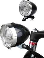 🚴 vintage black bicycle front light: goodkssop retro headlamp with 3 leds for night safety logo