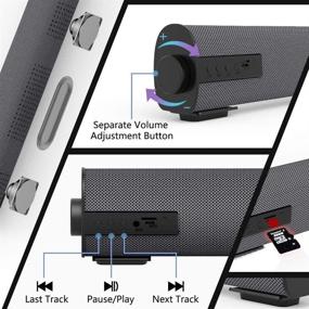 img 3 attached to Versatile Sound Bar: Phones/PC/TV/Home Theater | Wired & Wireless Bluetooth 4.2 | 16.9inches | Dual 5W Speakers | Outdoor/Indoor Bluetooth Stereo Speaker with AUX/RCA/TF Card and Remote Control