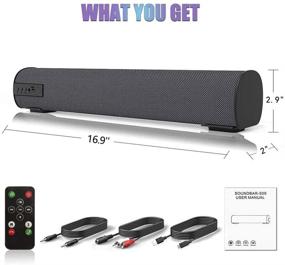 img 1 attached to Versatile Sound Bar: Phones/PC/TV/Home Theater | Wired & Wireless Bluetooth 4.2 | 16.9inches | Dual 5W Speakers | Outdoor/Indoor Bluetooth Stereo Speaker with AUX/RCA/TF Card and Remote Control