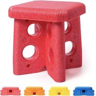 🪜 huisun step stool for kids: foam sturdy stepping stools for adults, kitchen, bathroom – waterproof & portable outdoors, easy to assemble (red) logo