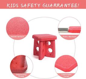 img 2 attached to 🪜 Huisun Step Stool for Kids: Foam Sturdy Stepping Stools for Adults, Kitchen, Bathroom – Waterproof & Portable Outdoors, Easy to Assemble (Red)