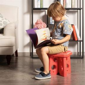 img 3 attached to 🪜 Huisun Step Stool for Kids: Foam Sturdy Stepping Stools for Adults, Kitchen, Bathroom – Waterproof & Portable Outdoors, Easy to Assemble (Red)