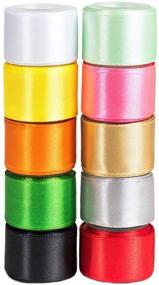 img 4 attached to 🎀 Tommot Colored Satin Ribbon: 10 Vibrant Colors, 1 Inch Width, 5 Yard/Roll - Ideal for Crafts, Bows, Gift Wrapping, Wedding Decor & More