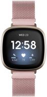 🌹 стильный розовый металлический сетчатый браслет valkit compatible fitbit versa 3/sense - идеальная замена для женщин и мужчин. логотип