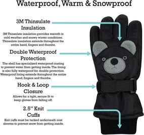 img 2 attached to 🧤 N'Ice Caps Little Kids: Squeaky Sound Cute Animal Face Waterproof Gloves - Perfect for Fun and Safety!