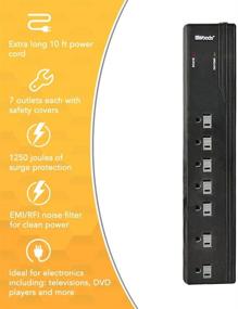 img 2 attached to Защита удлинителя Woods 0416018811 с 7 розетками