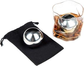 img 4 attached to 🥃 LUITON Metal Stainless Steel Ice Balls: Reusable Chilling Stones for Whiskey, Scotch, Vodka, Wine - 5.5cm A Pair