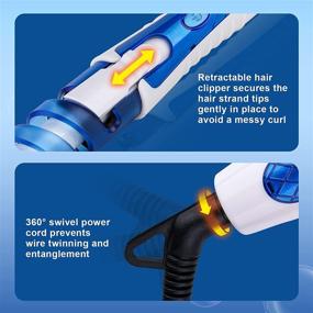 img 2 attached to 💙 Tomorotec Blue Ceramic Spiral Styler Curling Iron - Professional Hair Curler Curling Wand Waver Maker