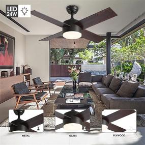 img 1 attached to 🔮 Modern Oil-Rubbed Bronze Ceiling Fan with Lights, Remote Control - Ideal for Living Room, Bedroom, and Dining Room - Indoor SNJ Ceiling Fan