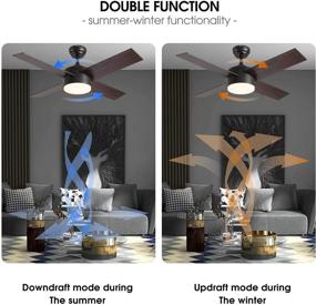 img 2 attached to 🔮 Modern Oil-Rubbed Bronze Ceiling Fan with Lights, Remote Control - Ideal for Living Room, Bedroom, and Dining Room - Indoor SNJ Ceiling Fan