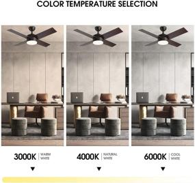 img 3 attached to 🔮 Modern Oil-Rubbed Bronze Ceiling Fan with Lights, Remote Control - Ideal for Living Room, Bedroom, and Dining Room - Indoor SNJ Ceiling Fan