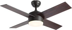 img 4 attached to 🔮 Modern Oil-Rubbed Bronze Ceiling Fan with Lights, Remote Control - Ideal for Living Room, Bedroom, and Dining Room - Indoor SNJ Ceiling Fan