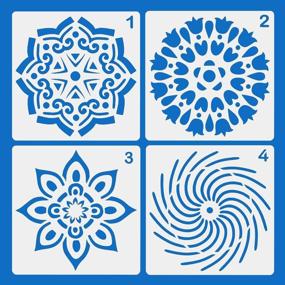 img 1 attached to 🌸 Set of 16 Mandala Dot Painting Stencils Templates for Rocks, Stone Wall Art, Canvas, Wood Furniture, DIY Drawing, and Art Projects