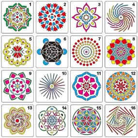 img 2 attached to 🌸 Set of 16 Mandala Dot Painting Stencils Templates for Rocks, Stone Wall Art, Canvas, Wood Furniture, DIY Drawing, and Art Projects