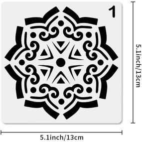 img 3 attached to 🌸 Set of 16 Mandala Dot Painting Stencils Templates for Rocks, Stone Wall Art, Canvas, Wood Furniture, DIY Drawing, and Art Projects