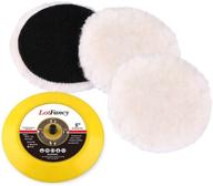 🚗 lotfancy 5-inch wool polishing pads and backing plate kit - car auto hook and loop buffing pads, rotary and random orbit sander/polisher, pack of 3+1 logo