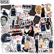 🎭 criminal minds stickers - 50pcs vinyl waterproof tv show decal pack for laptop, skateboard, bumper, cars, computers - cool teens & adults decorations logo