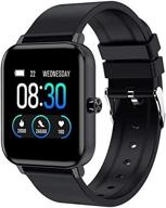 aokey smart watch for android and ios phones, fitness tracker watch for men women, heart rate and sleep monitor, pedometer, ip68 waterproof activity tracker, suitable for all (black) логотип