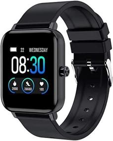 img 2 attached to AOKEY Smart Watch for Android and iOS Phones, Fitness Tracker Watch for Men Women, Heart Rate and Sleep Monitor, Pedometer, IP68 Waterproof Activity Tracker, Suitable for All (Black)