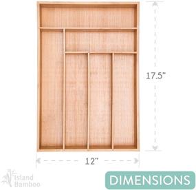 img 2 attached to 🗄️ Island Bamboo Drawer Organizer: Versatile Wooden Insert for Kitchen, Office & Jewelry - Efficient Utensil Tray, Silverware Holder, and Dividers