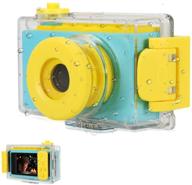 blue waterproof kids camera - myfirst camera 2 - mini 8mp 1080p hd camcorder with free 16gb microsd card, microsd support slot, video taking function, and preset frames logo