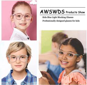 img 3 attached to 👓 Kids Blue Light Blocking Glasses 2-Pack for Girls & Boys, TR90 Round Frame Flexible and Sturdy, Anti-Eyestrain & Headache Reduction Computer Glasses for Kids Age 4-14 (Black & Blue)