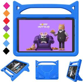 img 4 attached to 🔵 Blue Anti Slip Shockproof Light Weight Protective Case for Kids - Compatible with 11th Generation Tablets, 2021 Releases - BORXJNM H D 10&#34; Tablet