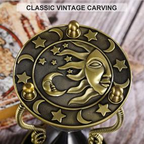 img 3 attached to Suliao Hourglass Sand Timer 60 Minute: Sun & Moon Engraving Brass Sand Clock, Elegant Metal Black Sand ⏳ Watch - Antique Reloj De Arena 1 Hora - Large 1 Hour Glass Sandglass for Office Desk Decor & Gift