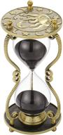 suliao hourglass sand timer 60 minute: sun & moon engraving brass sand clock, elegant metal black sand ⏳ watch - antique reloj de arena 1 hora - large 1 hour glass sandglass for office desk decor & gift logo