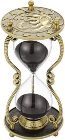 img 4 attached to Suliao Hourglass Sand Timer 60 Minute: Sun & Moon Engraving Brass Sand Clock, Elegant Metal Black Sand ⏳ Watch - Antique Reloj De Arena 1 Hora - Large 1 Hour Glass Sandglass for Office Desk Decor & Gift