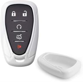 img 4 attached to IJDMTOY Glossy Metallic White Exact Fit Key Fob Shell Cover Compatible With 2016-Up Chevrolet Camaro Cruze Spark Volt