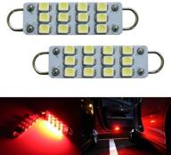 🚗 ijdmtoy 12-smd-3528 1.72-in 43mm 211-2 212-2 214-2 561 rigid loop festoon led bulbs for enhanced car side door courtesy lights, in brilliant red logo