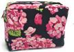 large travel cosmetic pouch floral logo