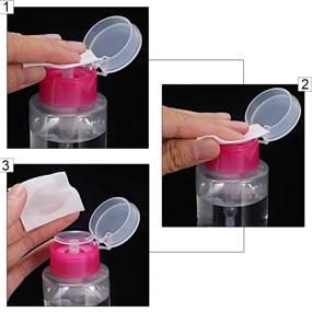 img 1 attached to 💅 Convenient 4-Pack 180ml Push Down Nail Polish Remover Dispenser - Pink & Clear