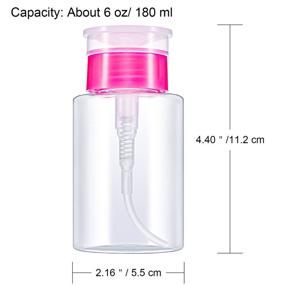 img 3 attached to 💅 Convenient 4-Pack 180ml Push Down Nail Polish Remover Dispenser - Pink & Clear