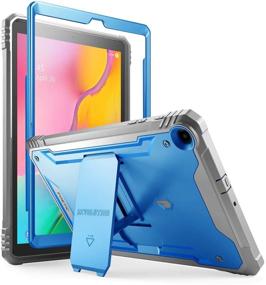 img 4 attached to 📱 Poetic Blue/Gray Rugged Case for Samsung Galaxy Tab A 10.1 (2019 Release) - Protective Shockproof Full Body Case with Kickstand, Revolutions, and Built-in-Screen Protector