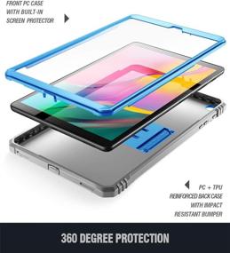 img 1 attached to 📱 Poetic Blue/Gray Rugged Case for Samsung Galaxy Tab A 10.1 (2019 Release) - Protective Shockproof Full Body Case with Kickstand, Revolutions, and Built-in-Screen Protector