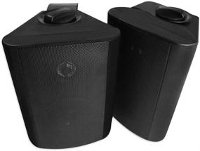 img 4 attached to 🔊 Herdio 4-Inch Outdoor Speakers - Powerful Bass, Expansive Stereo Sound, All-Weather Durability (Pair, Black)