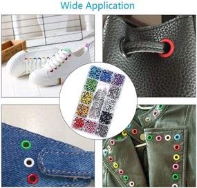 img 1 attached to MEZOOM Grommet Kit 480 Sets: 3/16 Inch Multi-Color Metal Eyelets with Transparent Storage Box - Ideal for Bag Shoe Clothes Leather Crafts DIY Projects | 12 Colors Available