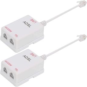 img 4 attached to 📞 Uvital DSL Filter Splitter - In-line RJ11 6P2C Male to 2 Female Telephone Modem ADSL Splitter Filter