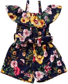 img 3 attached to 👗 Adorable Ruffled Jumpsuit: Trendy Toddler Summer Clothes for Girls