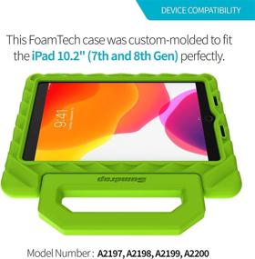 img 3 attached to 📱 GumDrop FoamTech Case - Lime Green, Rugged EVA Foam, Shock Absorbing, Handle & Stand - School & Office Use - Apple iPad 9G/8G/7G 10.2 inch (2021) Tablet