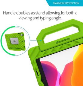 img 2 attached to 📱 GumDrop FoamTech Case - Lime Green, Rugged EVA Foam, Shock Absorbing, Handle & Stand - School & Office Use - Apple iPad 9G/8G/7G 10.2 inch (2021) Tablet