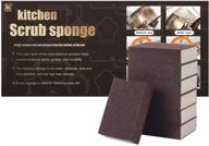 🧽 foamworld 6pcs emery nano sponge | powerful carborundum kitchen cleaning tool | no odor | durable & thick | just add water | perfect for descaling, rust, dish & bathroom cleaning pads (brown) logo